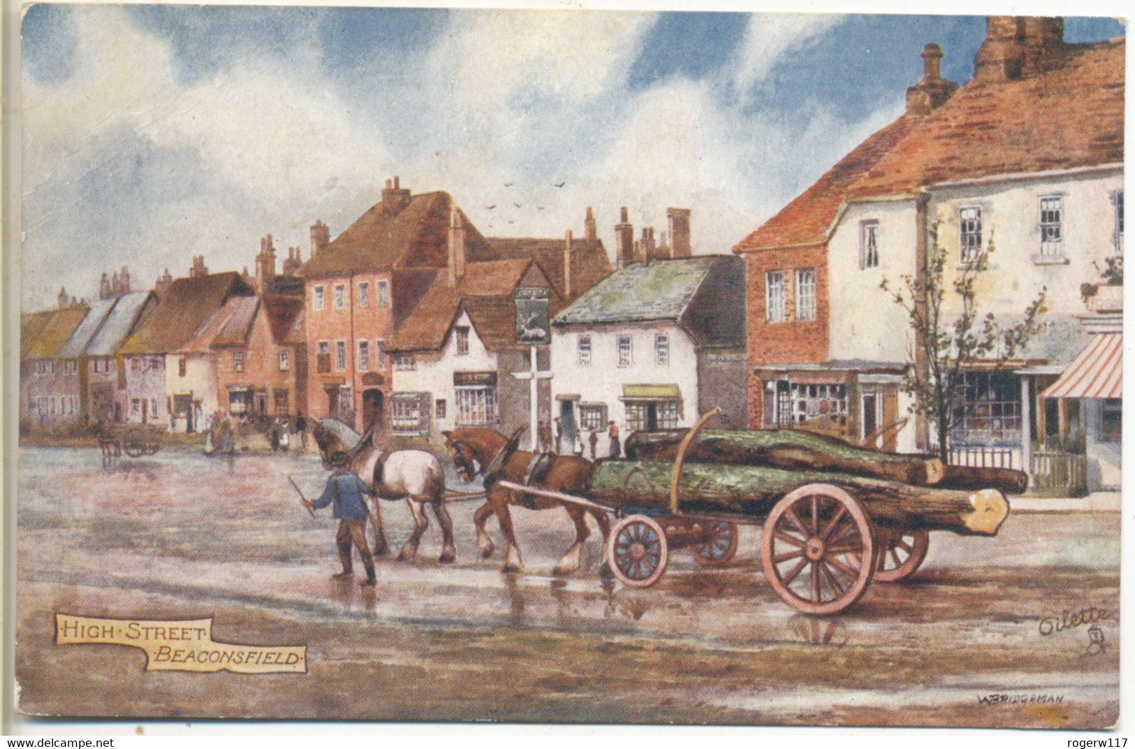 High Street, Beaconsfield, Arthur W. Bridgeman Raphael Tuck Postcard - Buckinghamshire