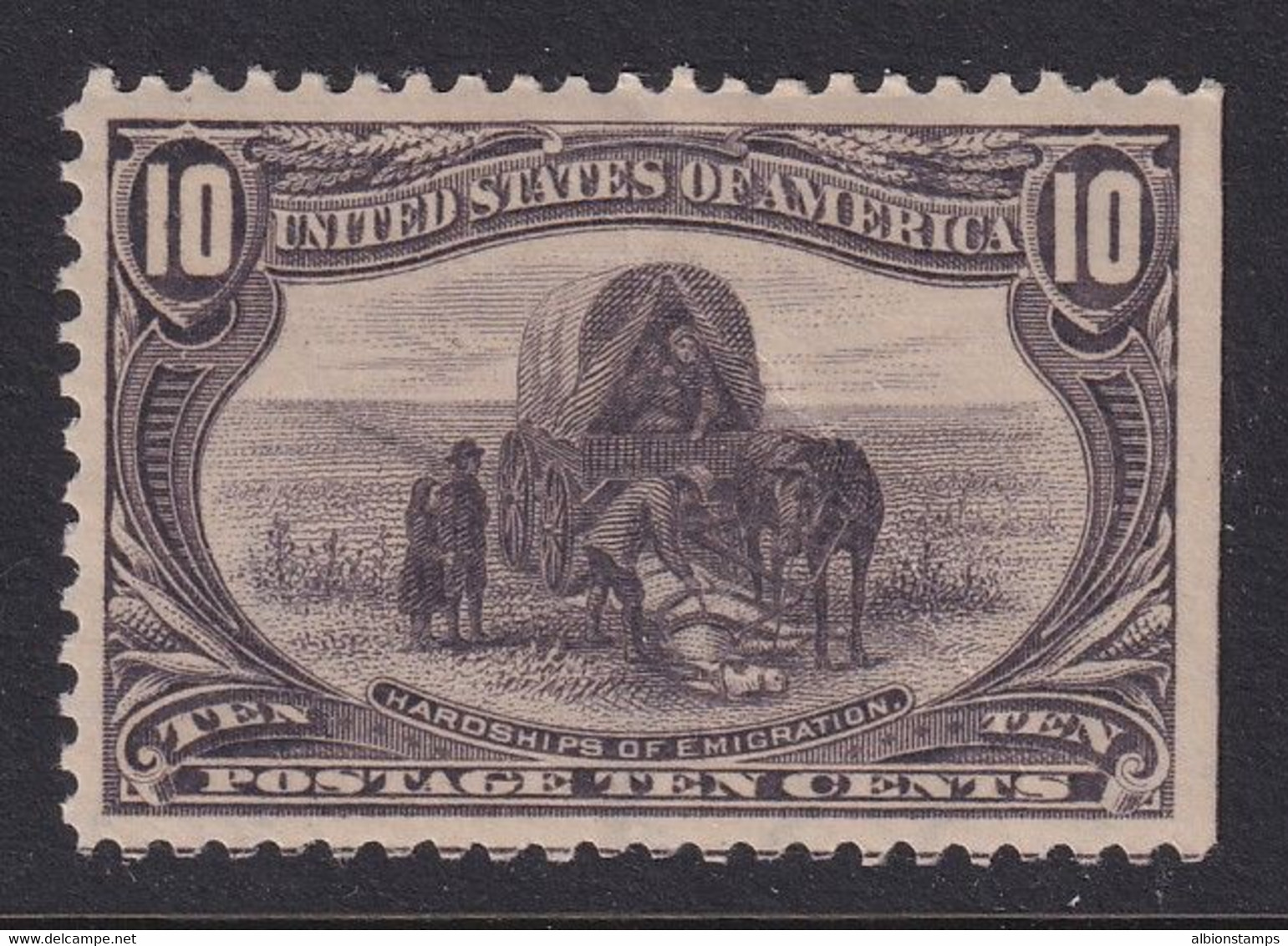 USA, Scott 290, MNH, Straight Edge, Gum Wrinkle - Unused Stamps