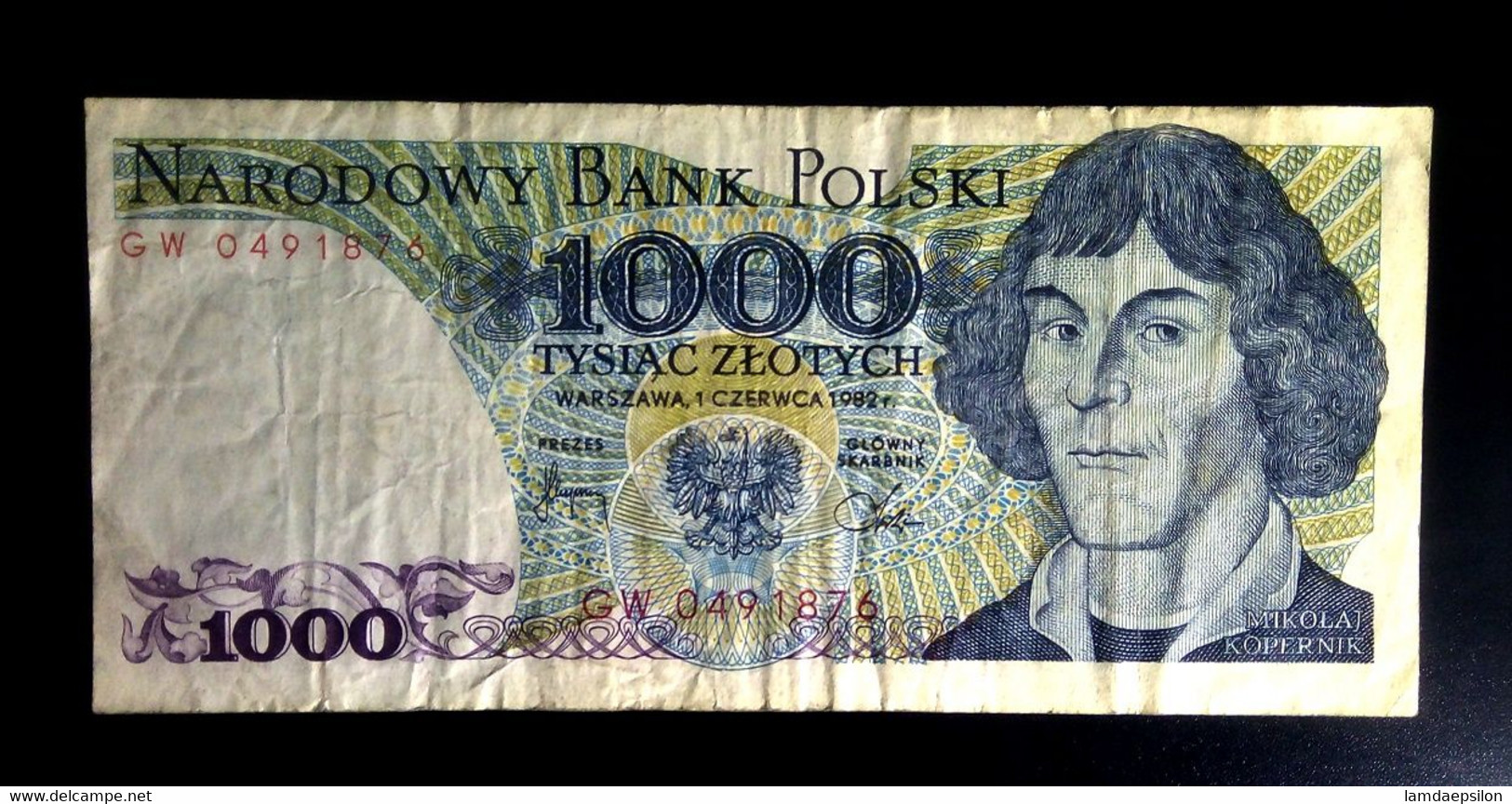 A7 POLOGNE   BILLETS DU MONDE   POLAND  BANKNOTES  1000 ZLOTYCH  1982 - Pologne