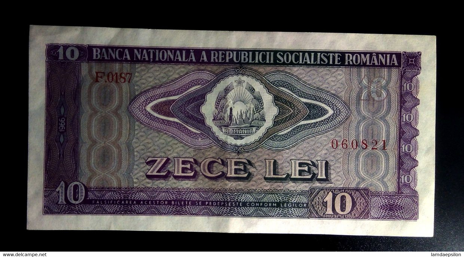 A7 ROUMANIE   BILLETS DU MONDE   ROMANIA  BANKNOTES  10  ZECE LEI 1966 - Roemenië