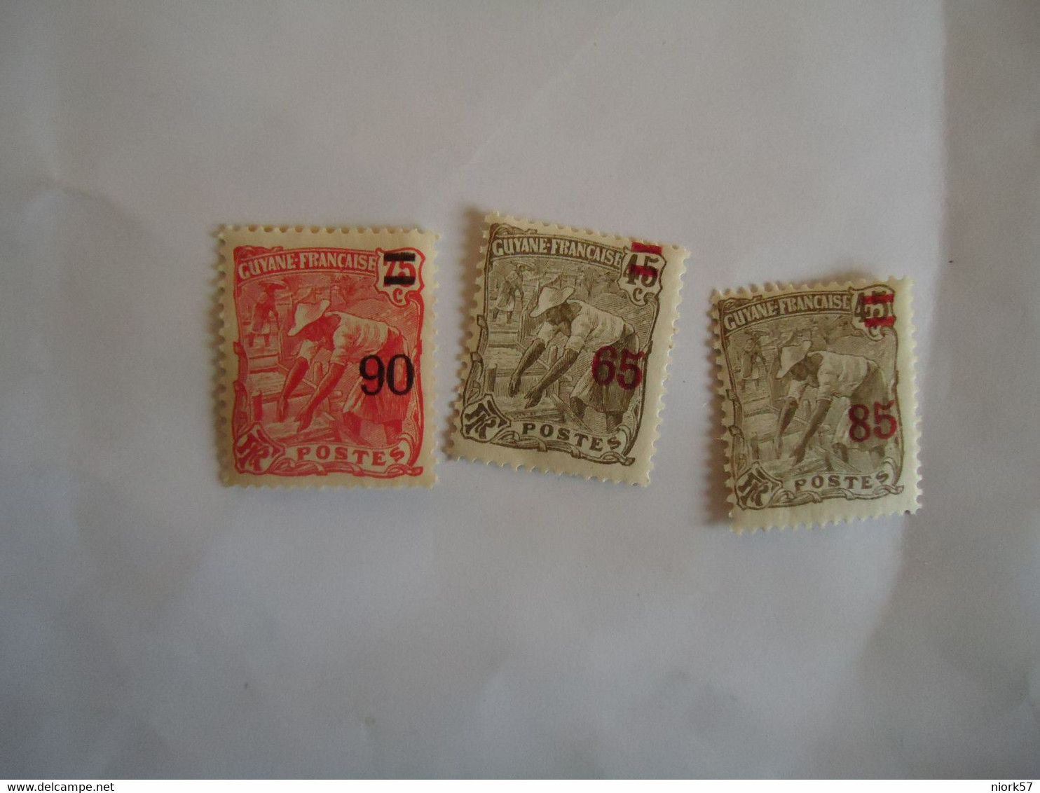 GUIANA FRENCH  MLN    3  STAMPS   GOLD WASHER 1922 OVERPRINT - Andere & Zonder Classificatie