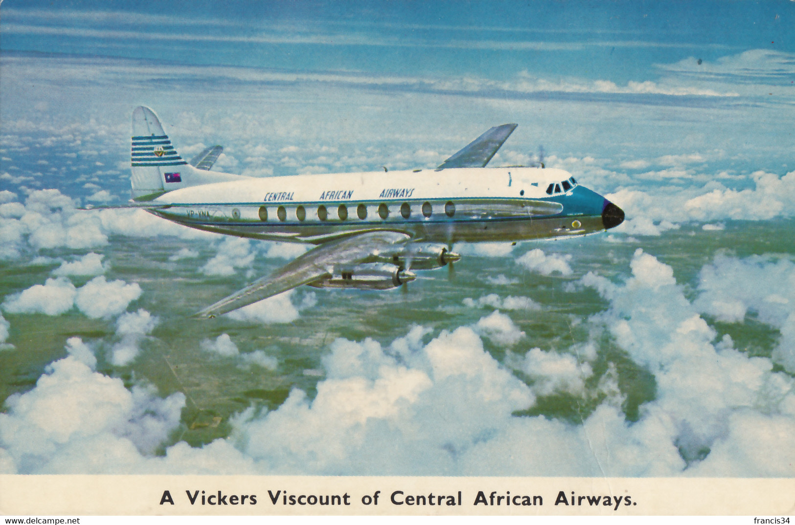 CPA - Vickers Viscount - Compagnie Central African Airways - 1946-....: Era Moderna