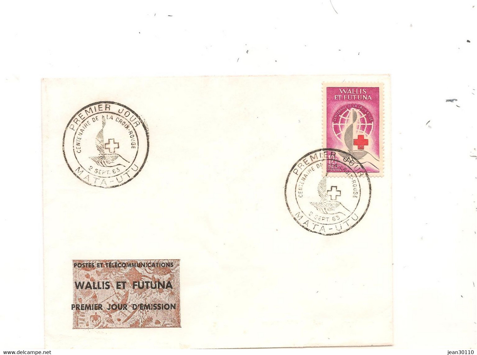 WALLIS ET FUTUNA 2 SEPT 1963 ENVELOPPE PREMIER JOUR MATA-UTU - Briefe U. Dokumente