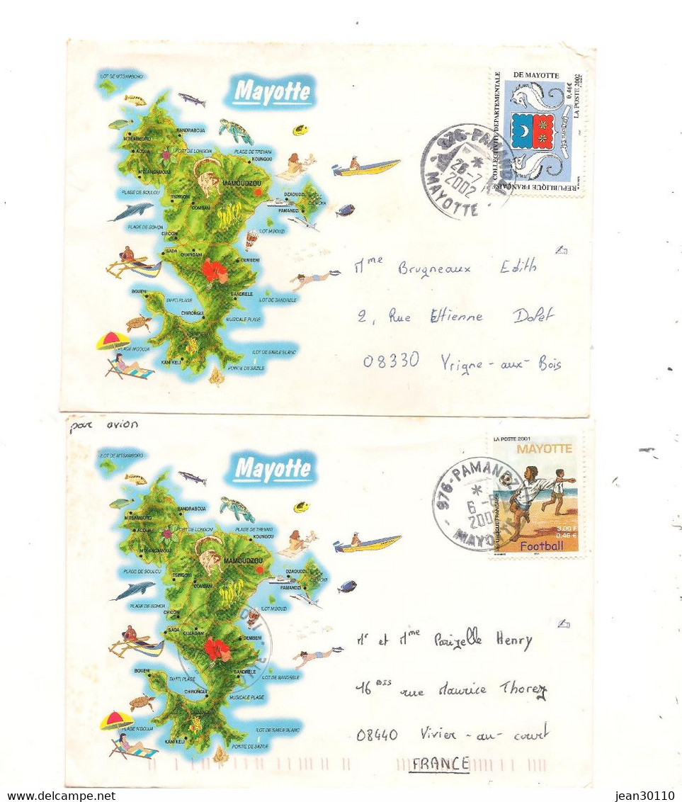 MAYOTTE 6-6-2002 ENVELOPPES DE PAMANDZI - Storia Postale