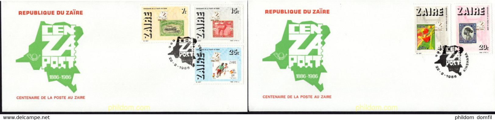 383965 MNH ZAIRE 1986 CENTENARIO DEL CORREO - 1980-1989