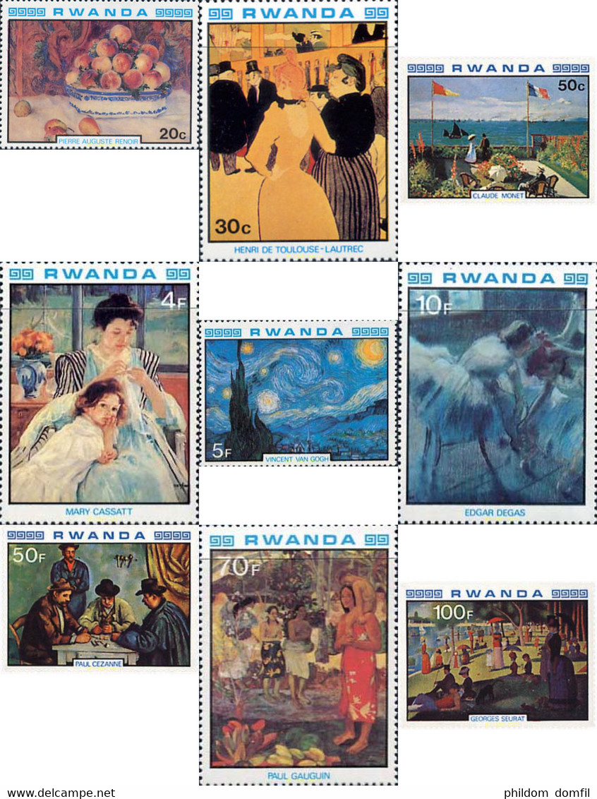 56546 MNH RUANDA 1980 PINTURAS DEL IMPRESIONISMO - 1980-1989