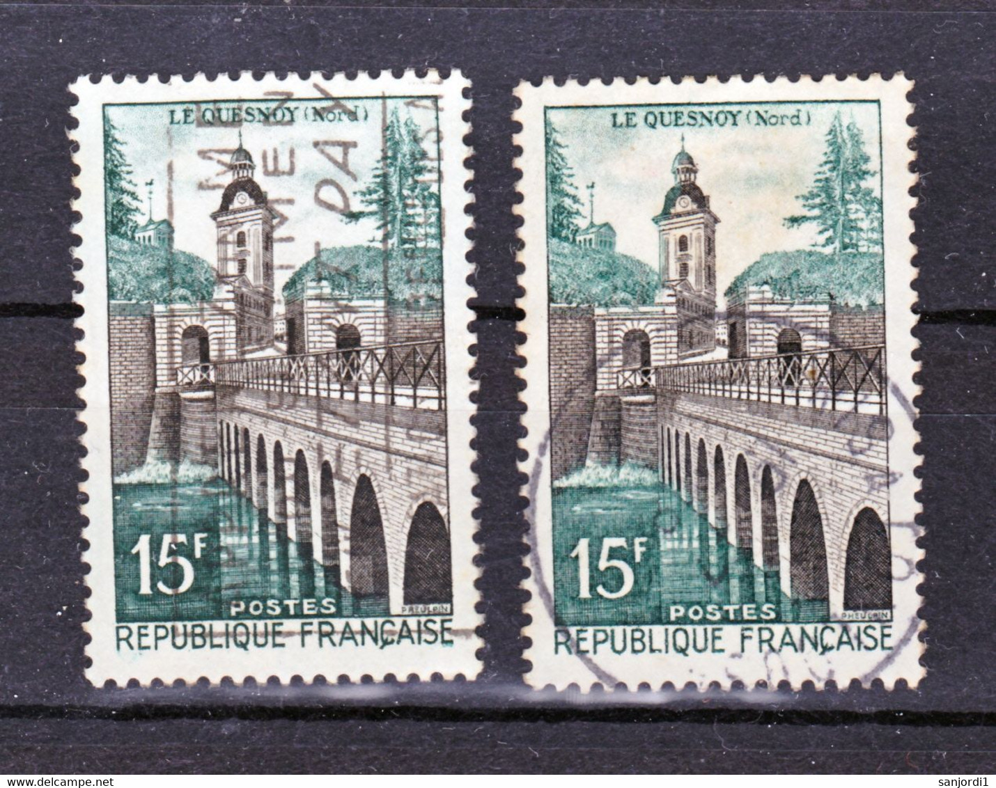 France 1106 Variété Dome Vert Et Normal   Oblitéré Used TB - Used Stamps