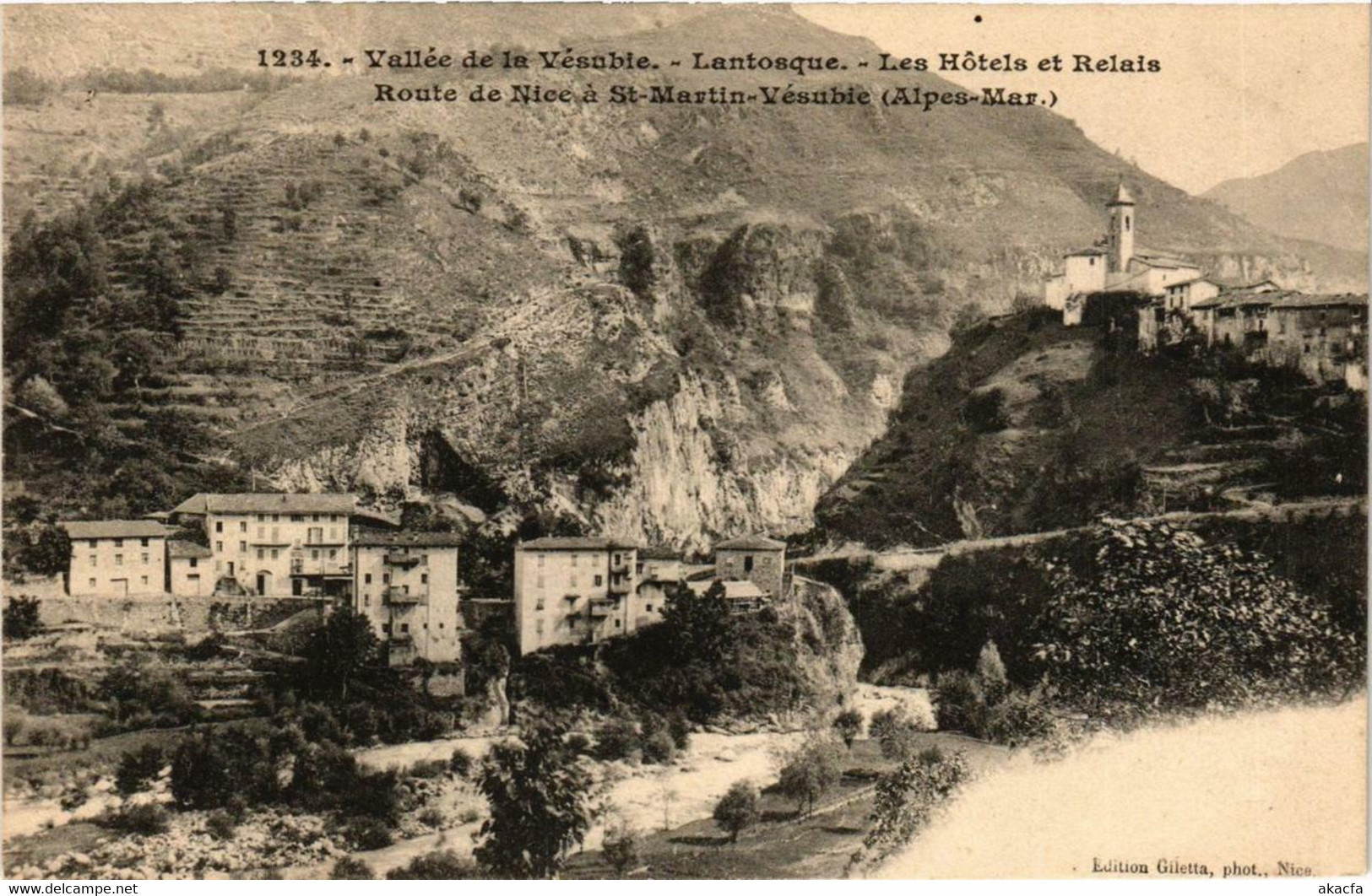 CPA Vallée De La VÉSUBIE LANTOSQUE Les Hotels Et Relais Route De NICE (617353) - Lantosque