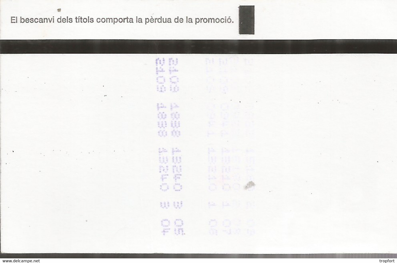 TICKET METROPOLITAIN Metro BARCELONA 1999 TMB ESPAGNE  Barcelone Spain BUS METRO - Europa