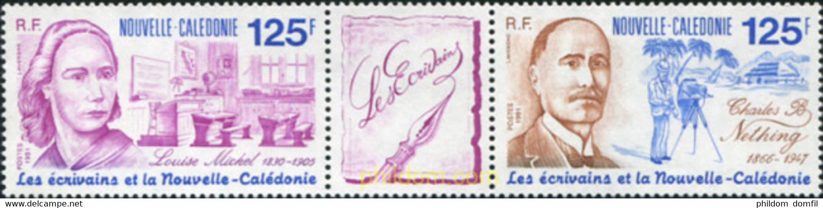 157147 MNH NUEVA CALEDONIA 1991 ESCRITORES DE NUEVA CALEDONIA - Gebruikt