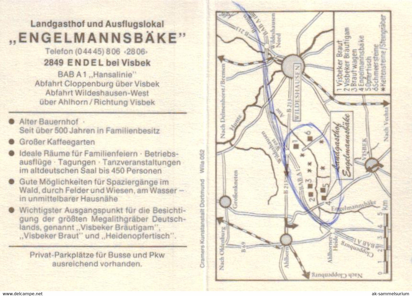 Endel / Visbek / Vechta / Landgasthof "Engelmannsbäke" Mit Beschreibung ! (D-A380) - Vechta