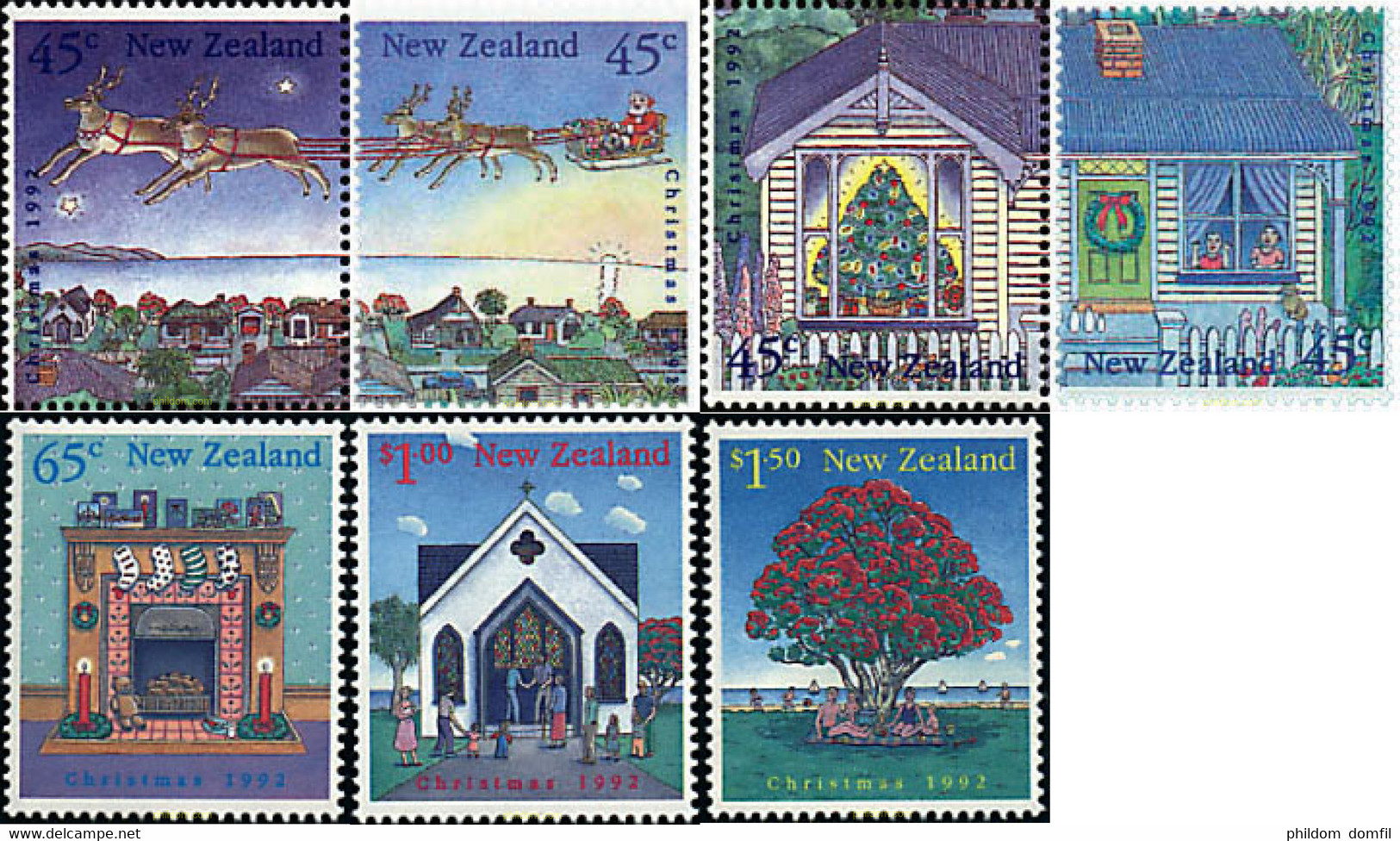 48960 MNH NUEVA ZELANDA 1992 NAVIDAD - Variétés Et Curiosités