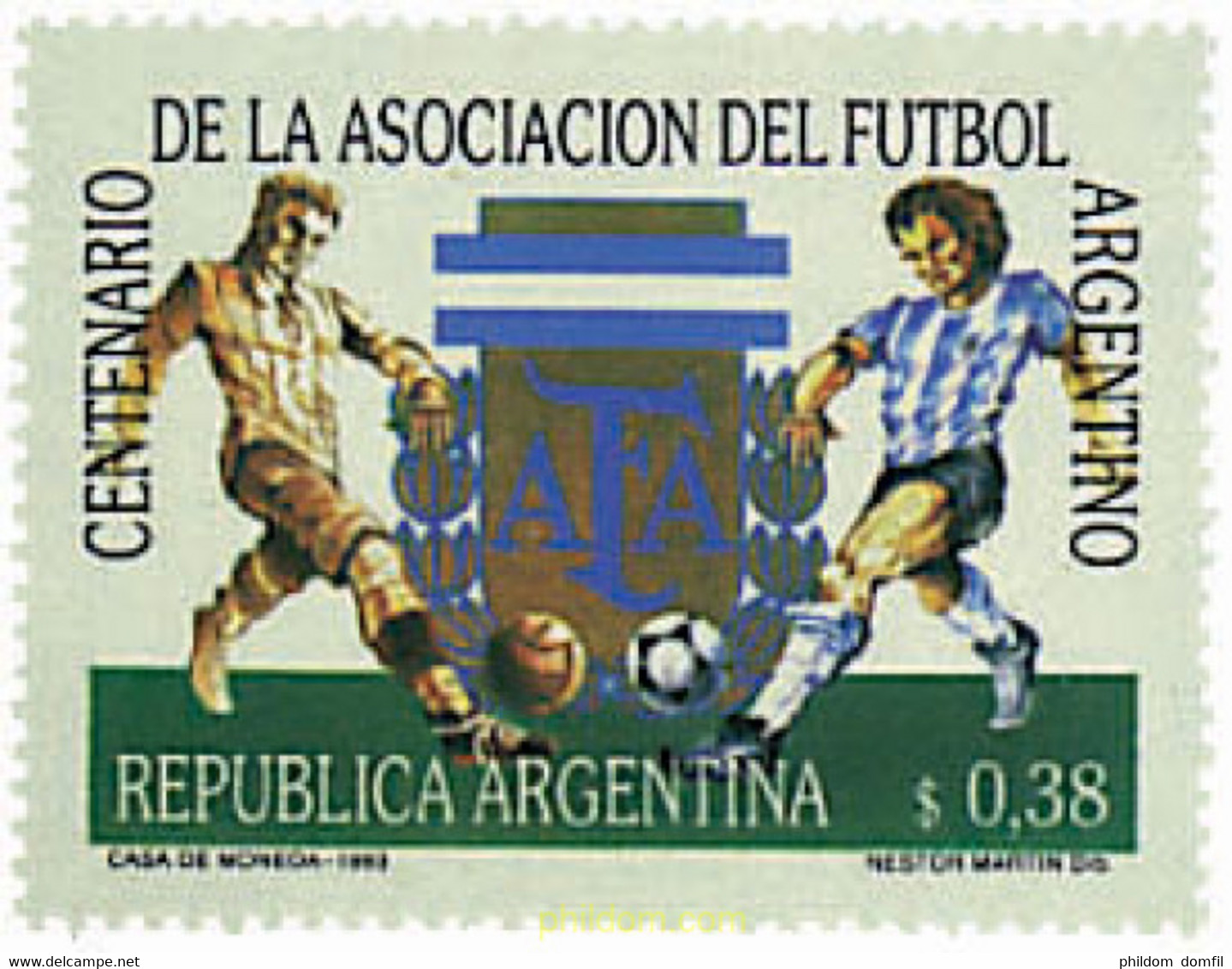 28013 MNH ARGENTINA 1993 CENTENARIO DE LA ASOCIACION DEL FUTBOL ARGENTINO - Used Stamps