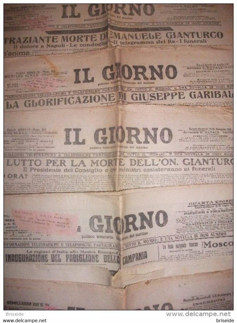 SPEDIZIONE GRATIS GIORNALI 1906...1916 NAPOLI N.14 + 7 QUOTIDIANI IL GIORNO MATILDE SERAO FONDATRICE COLLABORATRICE - First Editions