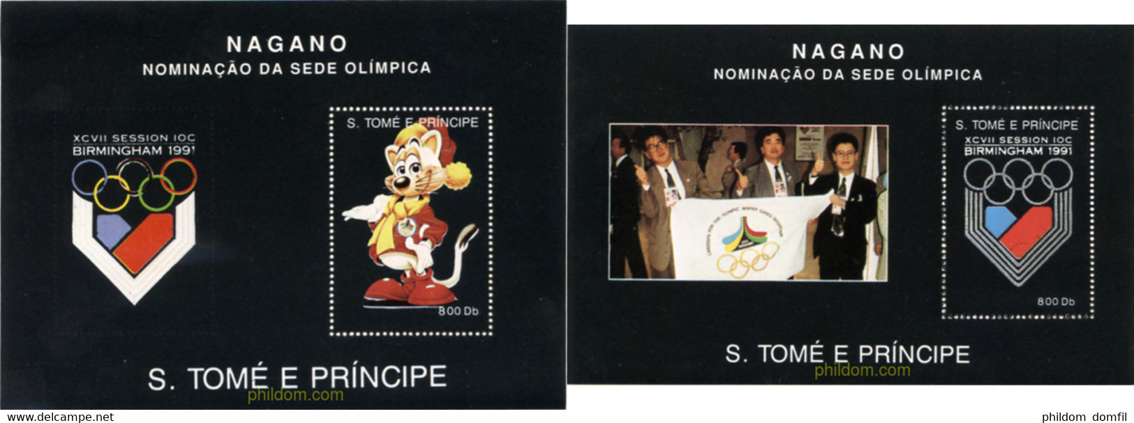 233527 MNH SANTO TOME Y PRINCIPE 1992 SESION DEL COMITE OLIMPICO INTERNACIONAL EN BIRMINGHAM - Invierno 1998: Nagano