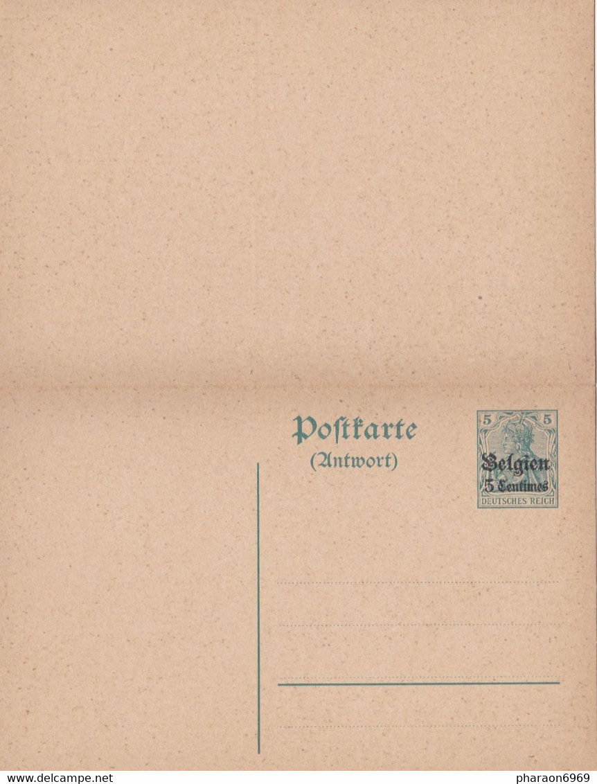 2 Scans Carte Entier Postal Avec Réponse Occupation Allemande Cachet Antwerpen ? - Occupazione Tedesca