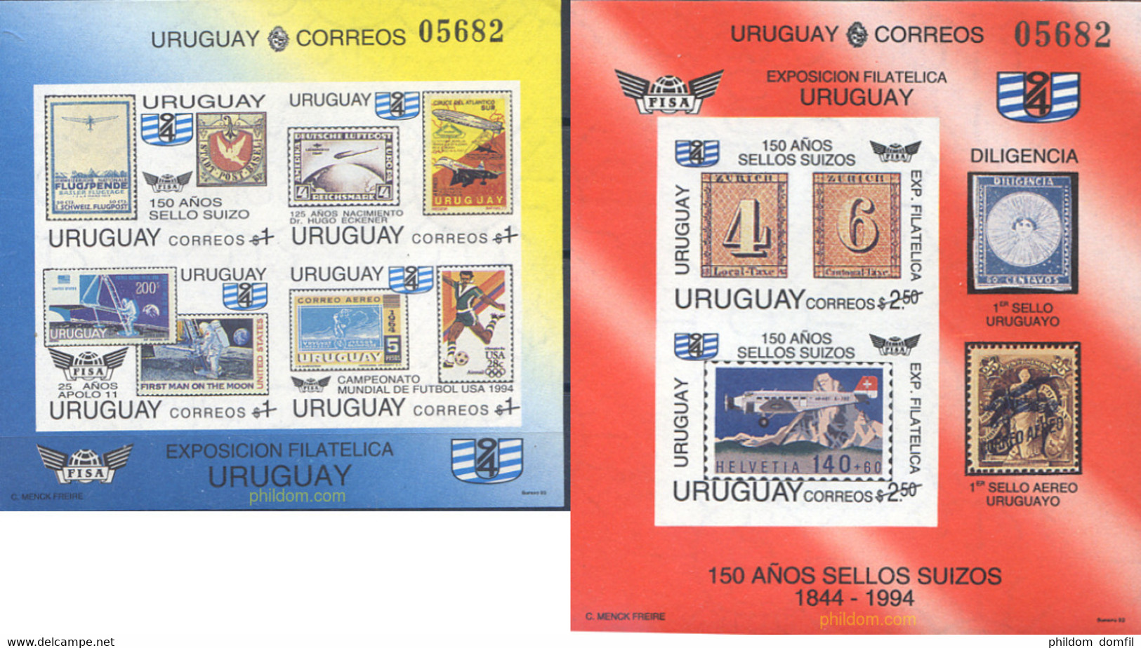 16948 MNH URUGUAY 1993 URUGUAY 94. EXPOSICION FILATELICA - Sommer 1924: Paris