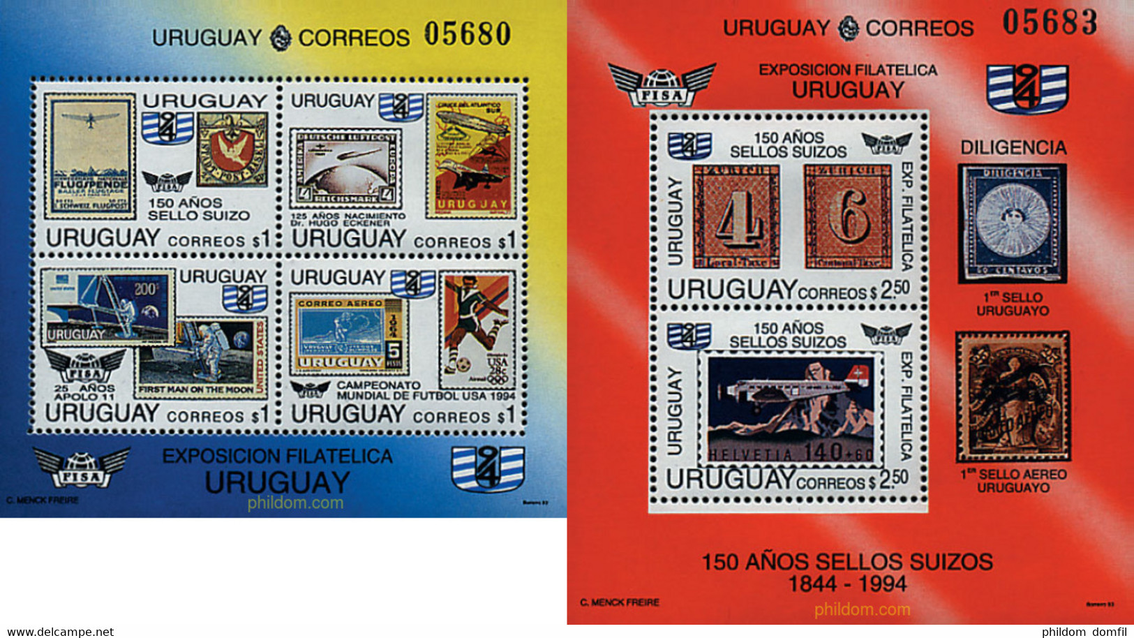 51838 MNH URUGUAY 1993 URUGUAY 94. EXPOSICION FILATELICA - Summer 1924: Paris