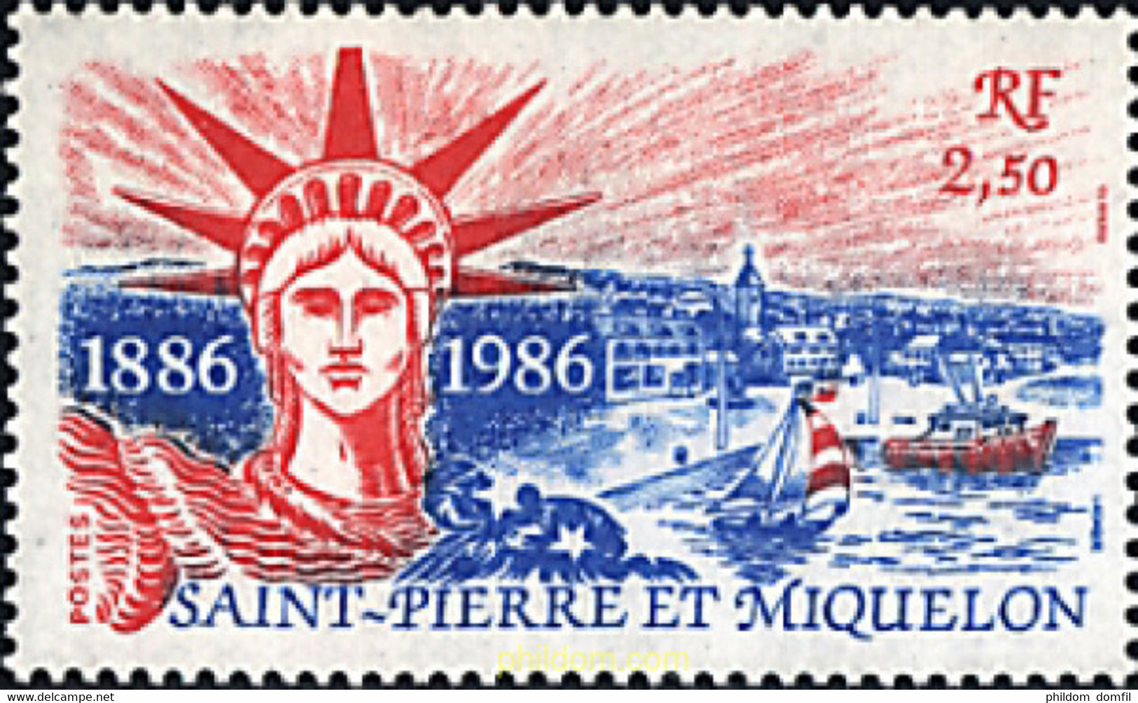 28067 MNH SAN PEDRO Y MIQUELON 1986 CENTENARIO DE LA ESTATUA DE LA LIBERTAD - Used Stamps