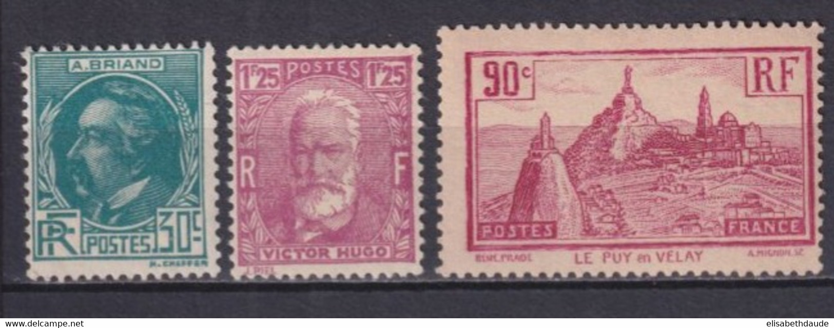 1933 - YVERT N°290+291+293 ** MNH  - COTE = 62 EUR. - - Nuevos