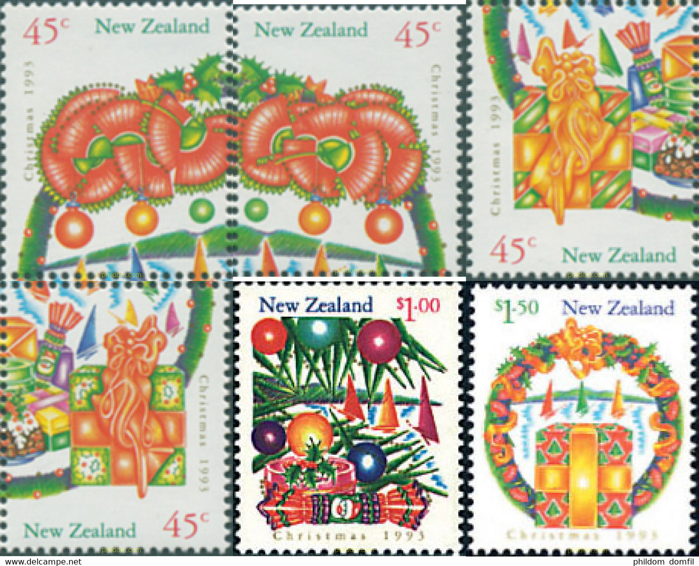 44712 MNH NUEVA ZELANDA 1993 NAVIDAD - Abarten Und Kuriositäten