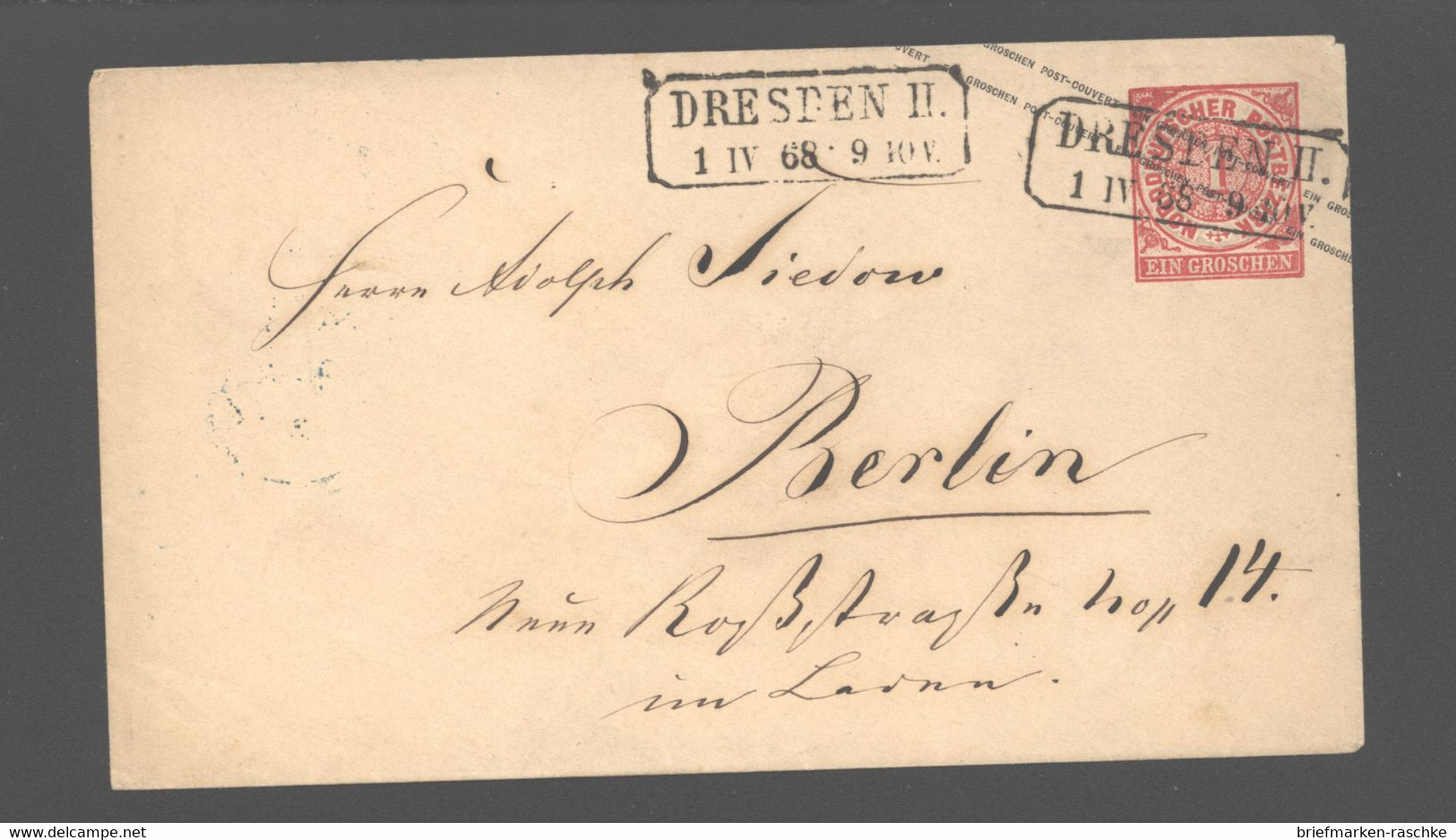 Norddeutscher Postbezirk,o,Dresden II   (206) - Postal  Stationery