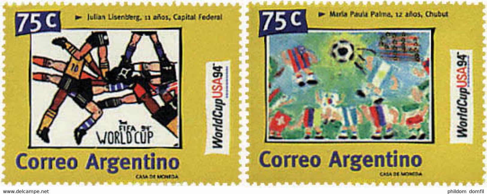 657230 MNH ARGENTINA 1994 COPA DEL MUNDO DE FUTBOL. USA-94 - Oblitérés