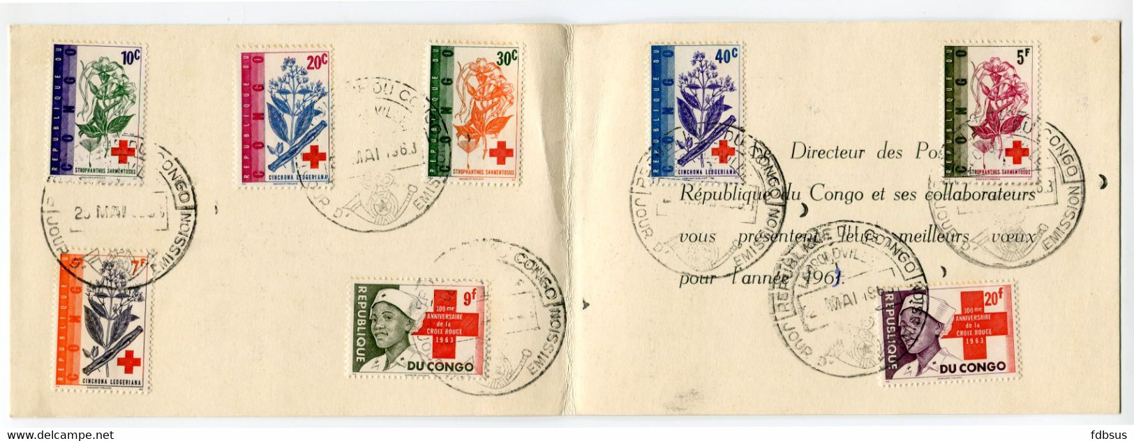 FDC 25 Mai 1963 Serie Catnr 495/502 Croix Rouge - Sur Carte Direction Des Postes - Other & Unclassified