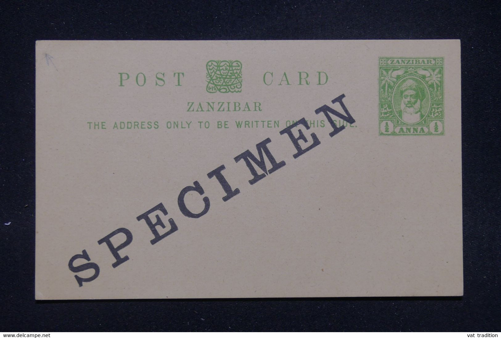 ZANZIBAR - Entier Postal Avec Surcharge Spécimen  - L 133518 - Zanzibar (...-1963)
