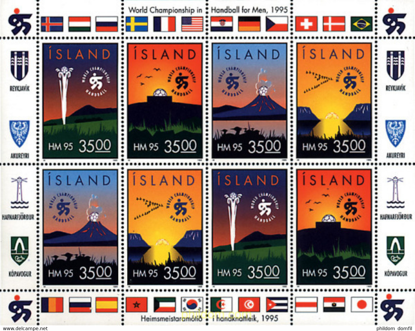 9398 MNH ISLANDIA 1995 CAMPEONATO DEL MUNDO DE BALONMANO - Volcans