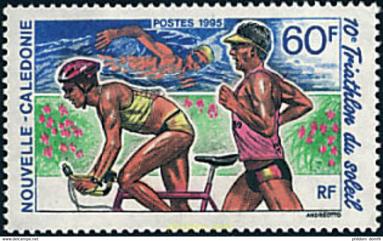 44577 MNH NUEVA CALEDONIA 1995 10 TRIATHLON DEL SOL - Used Stamps