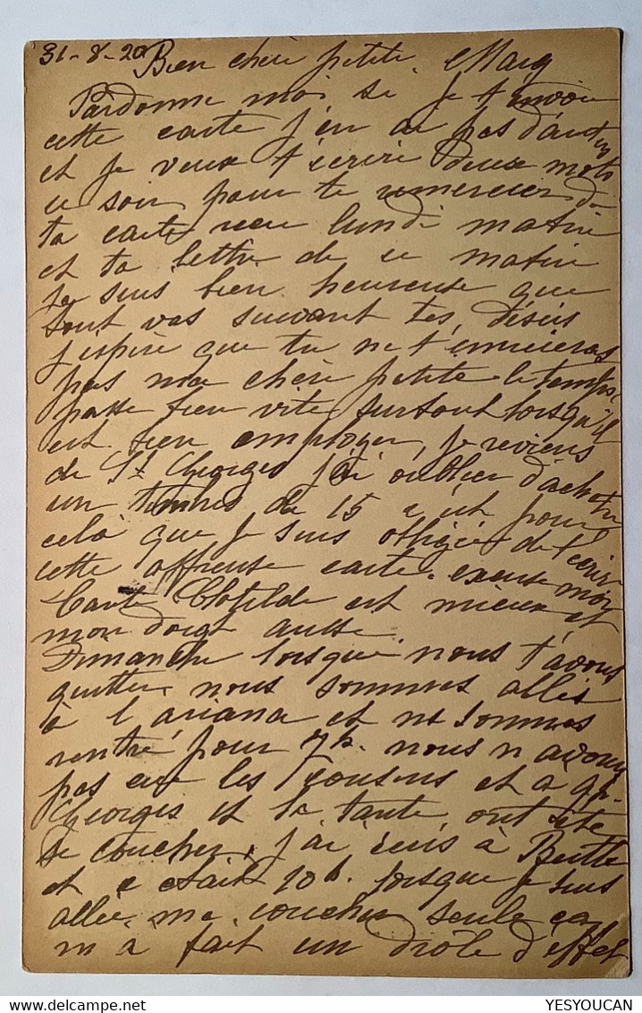 GENEVE1920 France Correspondance Militaire Aux Drapeaux PNEU BERGOUGNAN>Lausanne(Schweiz Tell Automobile C.p WW1 1914-18 - Briefe U. Dokumente