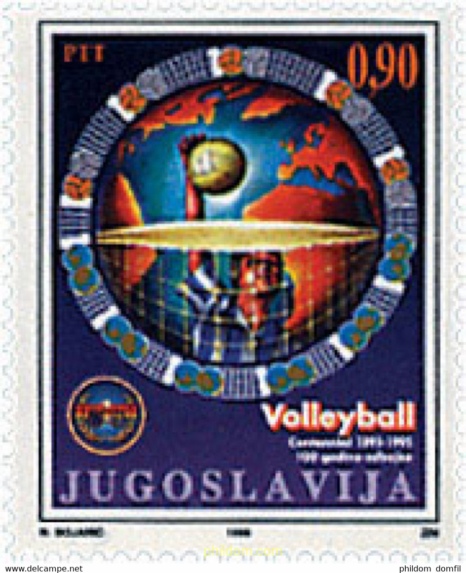 67350 MNH YUGOSLAVIA 1995 CENTENARIO DEL BALONVOLEA - Gebruikt