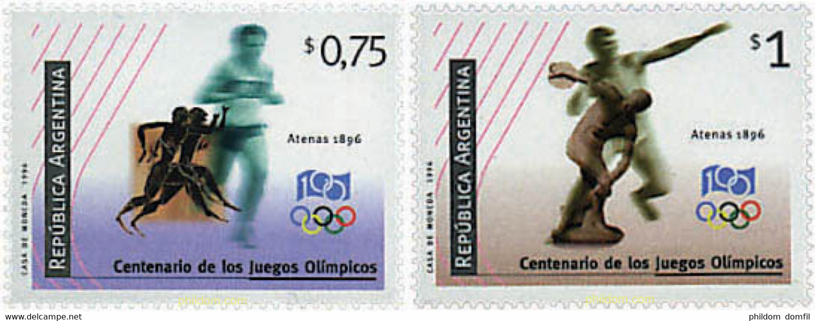 28170 MNH ARGENTINA 1996 CENTENARIO DE LOS JUEGOS OLIMPICOS - Oblitérés