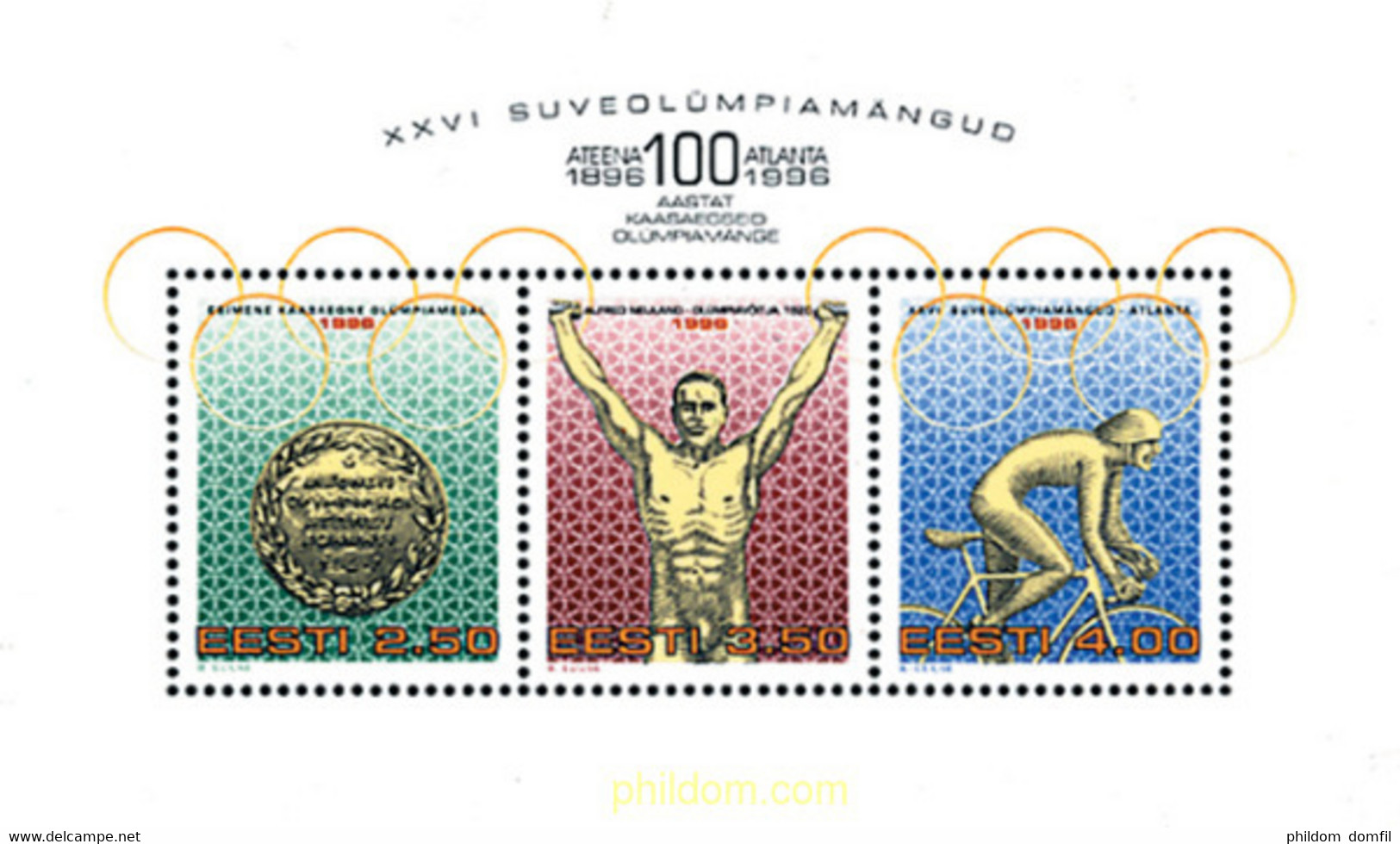 85551 MNH ESTONIA 1996 26 JUEGOS OLIMPICOS VERANO ATLANTA 1996 - CENTENARIO DE LOS JUEGOS OLIMPICOS - Sommer 1896: Athen