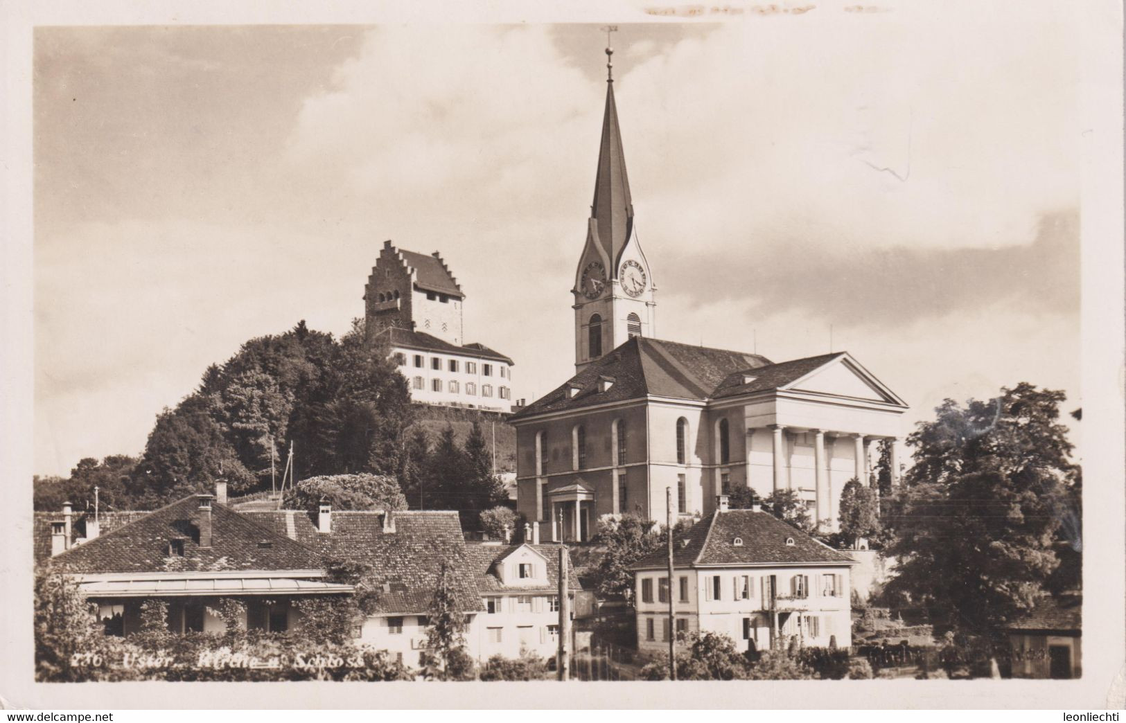 AK: 1933 Uster, Kirche Und Schloss, Gelaufen Von Uster Nach Kreuzlingen - Uster