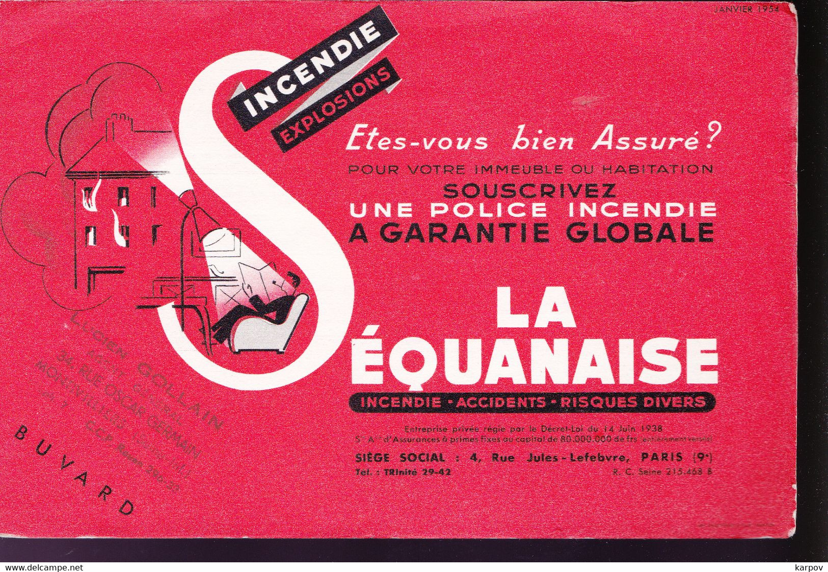 BUVARDS -  POLICE ASSURANCE - LA SÉQUANAISE - Bank & Versicherung