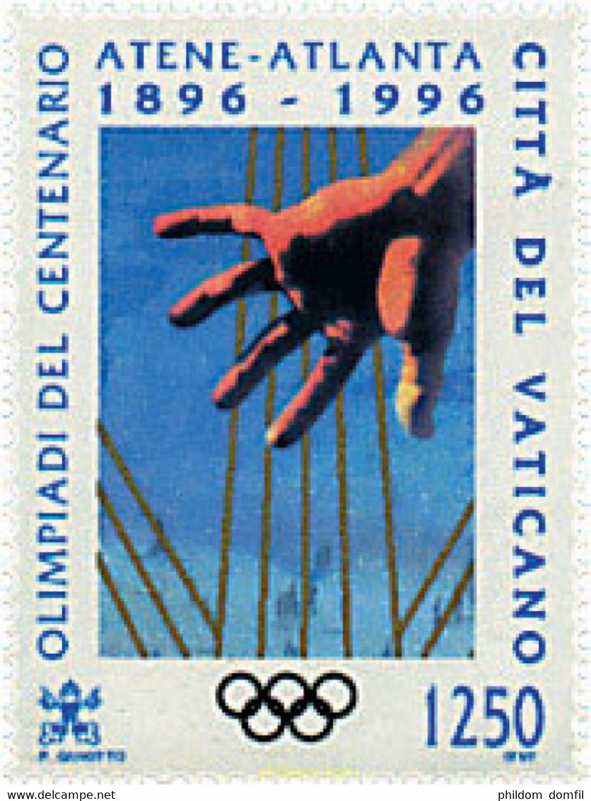 663653 MNH VATICANO 1996 CENTENARIO DE LOS JUEGOS OLIMPICOS - Oblitérés