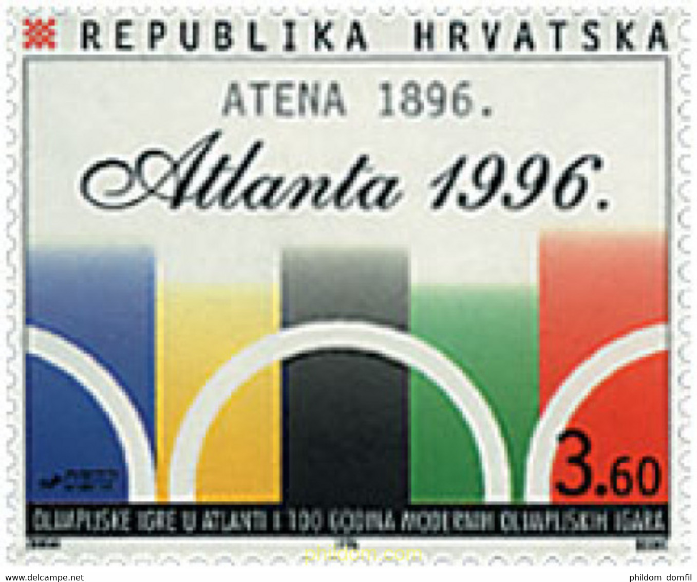 67416 MNH CROACIA 1996 26 JUEGOS OLIMPICOS VERANO ATLANTA 1996 - CENTENARIO DE LOS JUEGOS OLIMPICOS - Ete 1896: Athènes