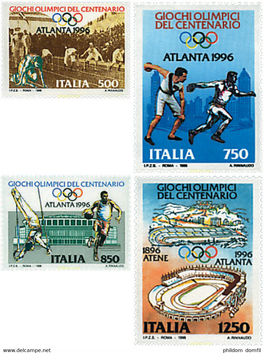 70317 MNH ITALIA 1996 26 JUEGOS OLIMPICOS VERANO ATLANTA 1996 - CENTENARIO DE LOS JUEGOS OLIMPICOS - Sommer 1896: Athen