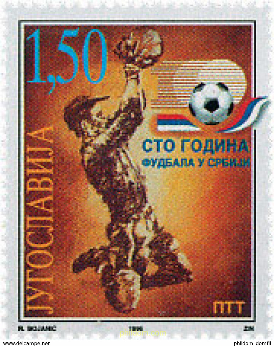 67358 MNH YUGOSLAVIA 1996 CENTENARIO DEL FUTBOL EN SERBIA - Usados