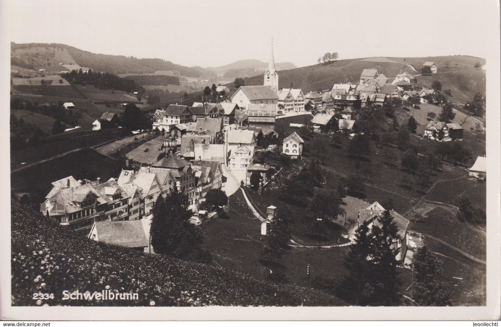 AK: 1934 Schwellbrunn, Gelaufen, " Echter Photo - Handdruck - Schwellbrunn