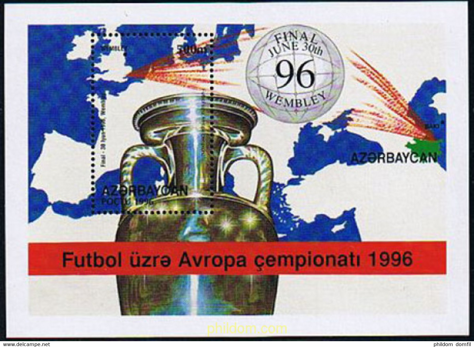 83880 MNH AZERBAIYAN 1996 COPA DE EUROPA DE LAS NACIONES EN GRAN BRETAÑA - Championnat D'Europe (UEFA)