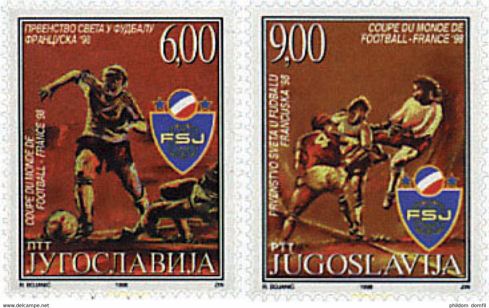 67365 MNH YUGOSLAVIA 1998 COPA DEL MUNDO DE FUTBOL. FRANCIA-98 - Oblitérés