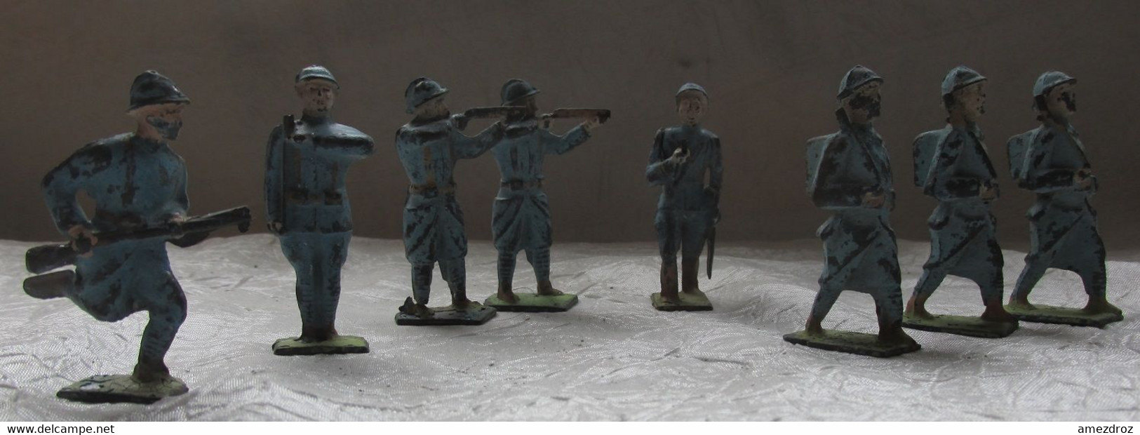 Figurines 1952-1954 Quiralu Lot De Huit Soldats 1er Guerre Poilus Hauteur 59 Mm   Plomb Creux - Quiralu