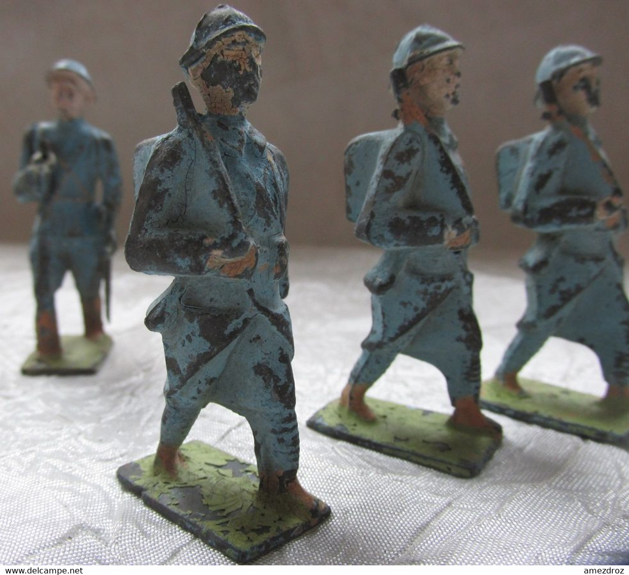 Figurines 1952-1954 Quiralu Lot De Huit Soldats 1er Guerre Poilus Hauteur 59 Mm   Plomb Creux - Quiralu