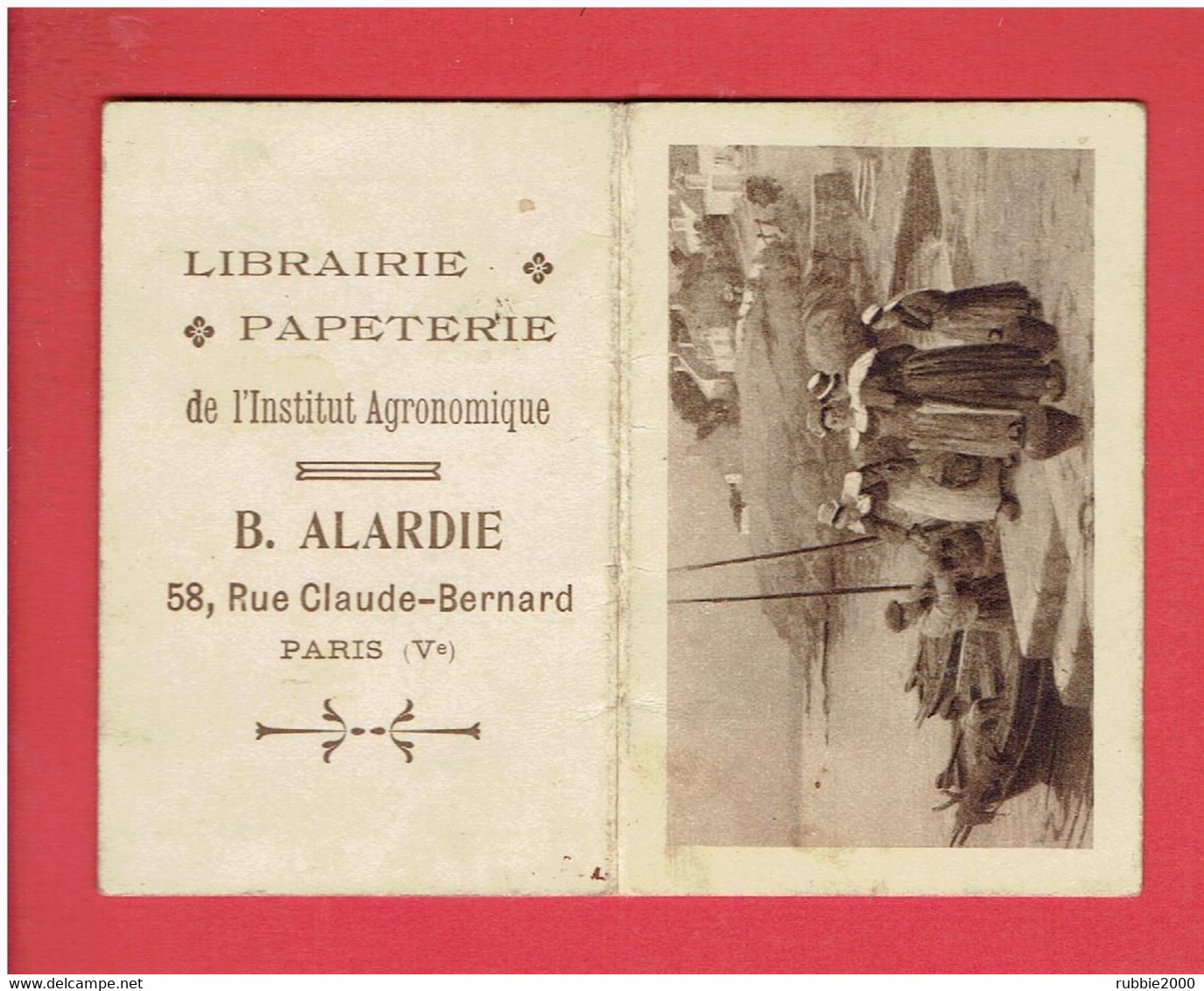 CALENDRIER 1916 TABLEAU BRETAGNE PUBLICITE LIBRAIRIE DE L INSTITUT AGRONOMIQUE RUE CLAUDE BERNARD A PARIS 5° - Petit Format : 1901-20