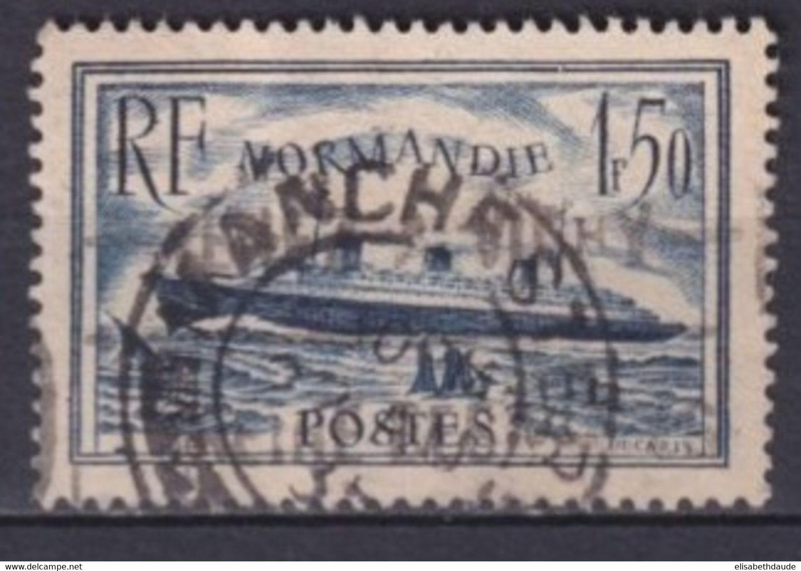 1935 - YVERT N°299 OBLITERATION ANGLAISE De MANCHESTER !- PAQUEBOT NORMANDIE - Used Stamps