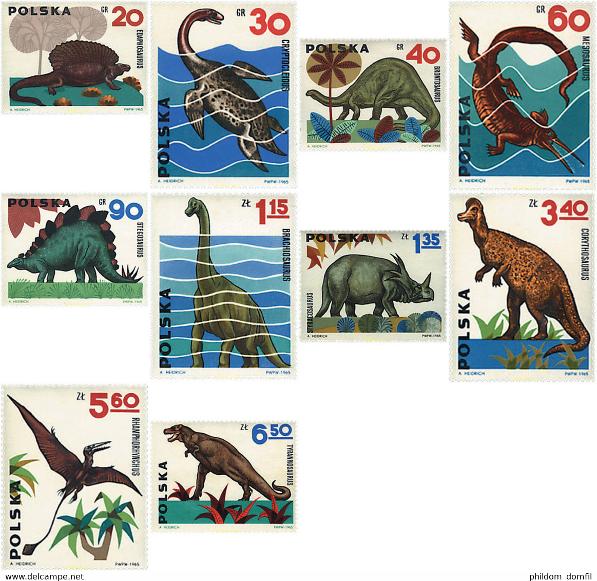 61612 MNH POLONIA 1965 FAUNA PREHISTORICA - Ohne Zuordnung