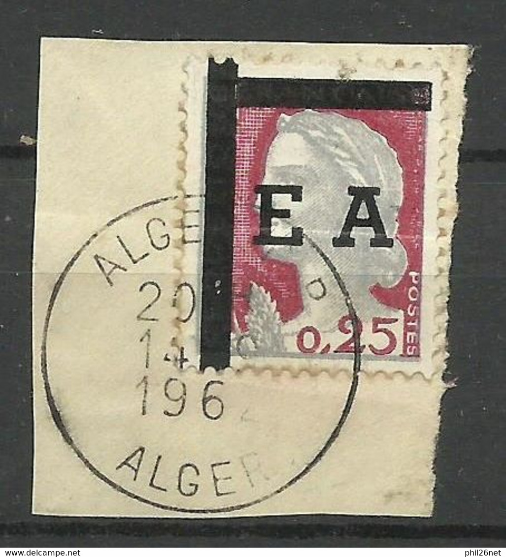 Algérie EA N°355 Sur Fragment Alger RP Le 14/09/1962 Départementale Typo Type 1-T2 Noir B/TB Voir Scans Soldé ! ! ! - Used Stamps